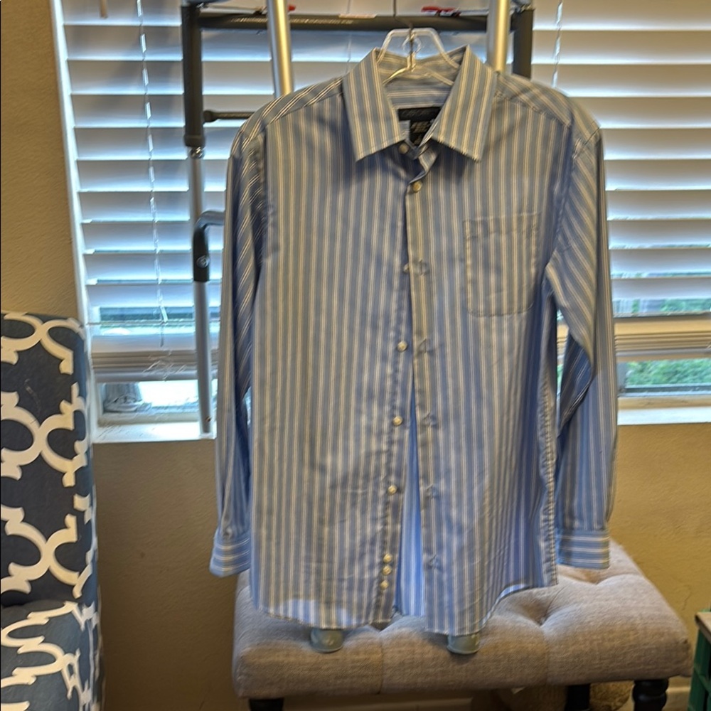 Cherokee Blue and White Casual Button Down Shirt worn once